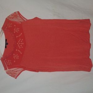 Coral Lace Neckline Anne French
